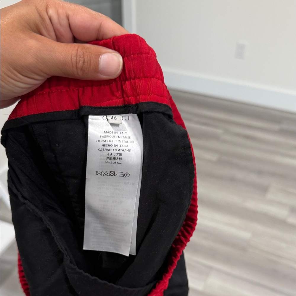 Gucci Black Trousers with Red and White Accents - Picture 4 of 5